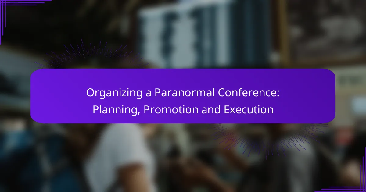 Organizing a Paranormal Conference: Planning, Promotion and Execution
