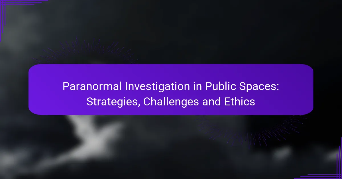 Paranormal Investigation in Public Spaces: Strategies, Challenges and Ethics