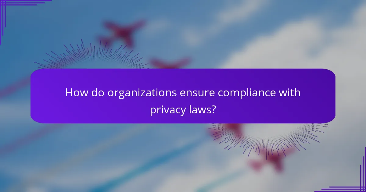 How do organizations ensure compliance with privacy laws?
