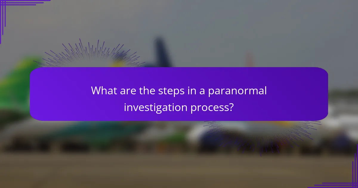 What are the steps in a paranormal investigation process?
