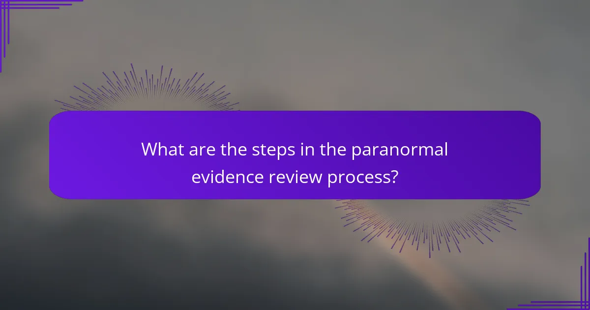 What are the steps in the paranormal evidence review process?