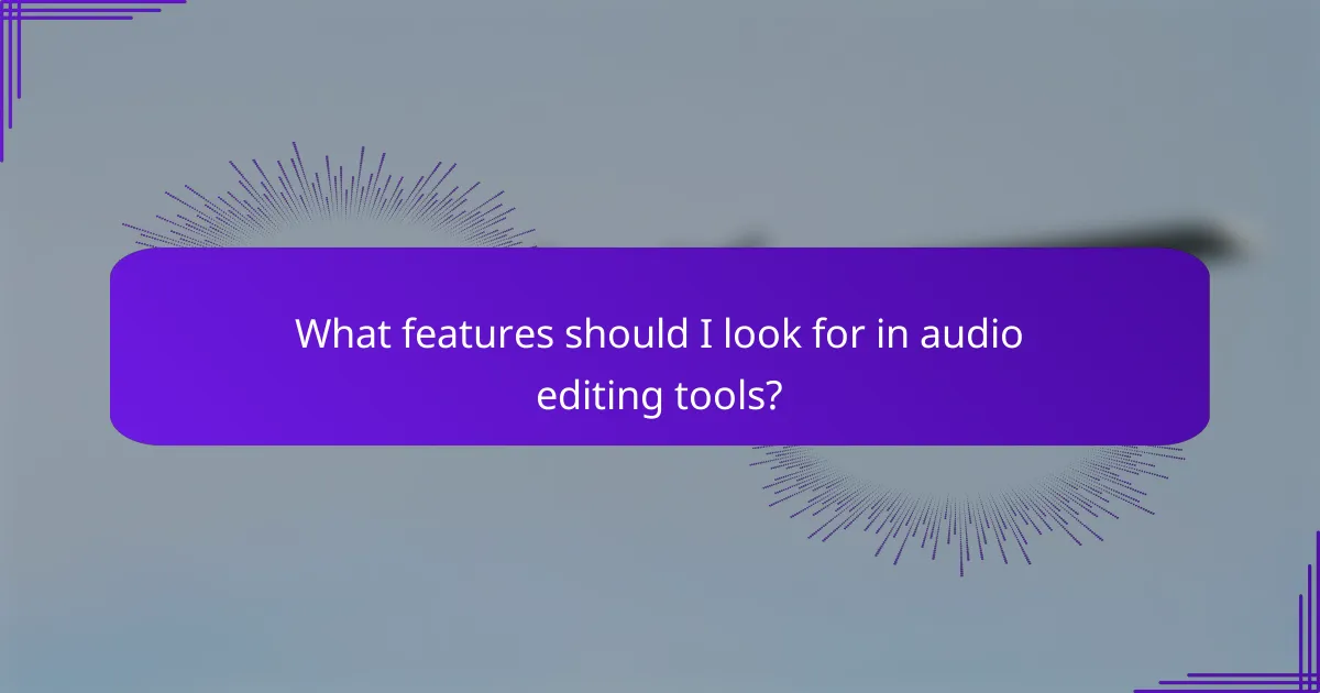 What features should I look for in audio editing tools?