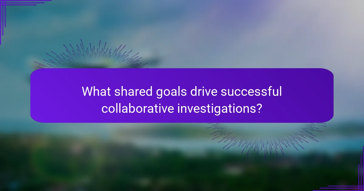 What shared goals drive successful collaborative investigations?